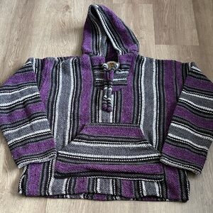 Striped Purple and Gray Men's Sweater